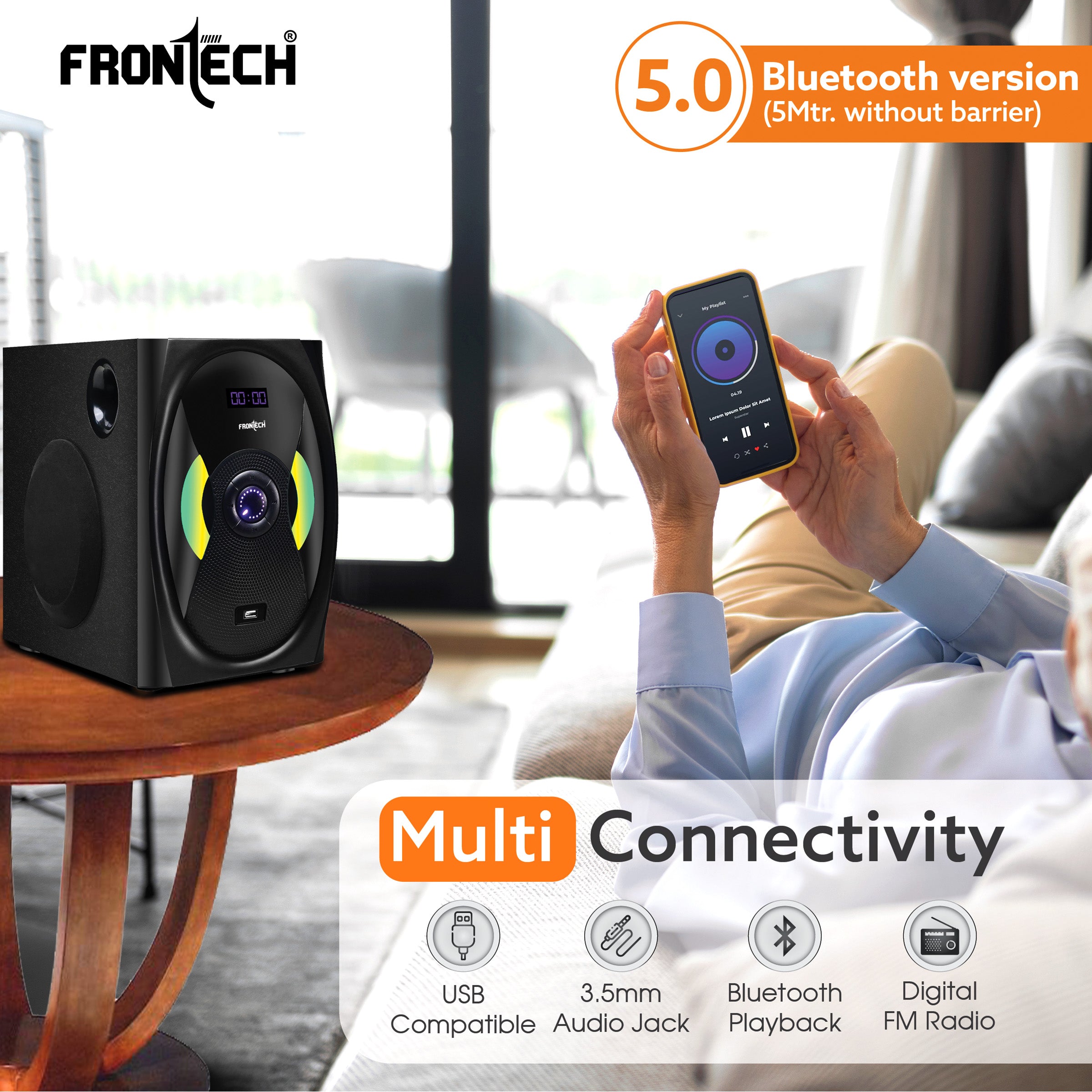 Frontech 2.1 Channel Bluetooth Speaker System (SW-0142) Frontech 2.1 Channel Bluetooth Speaker System (SW-0142)